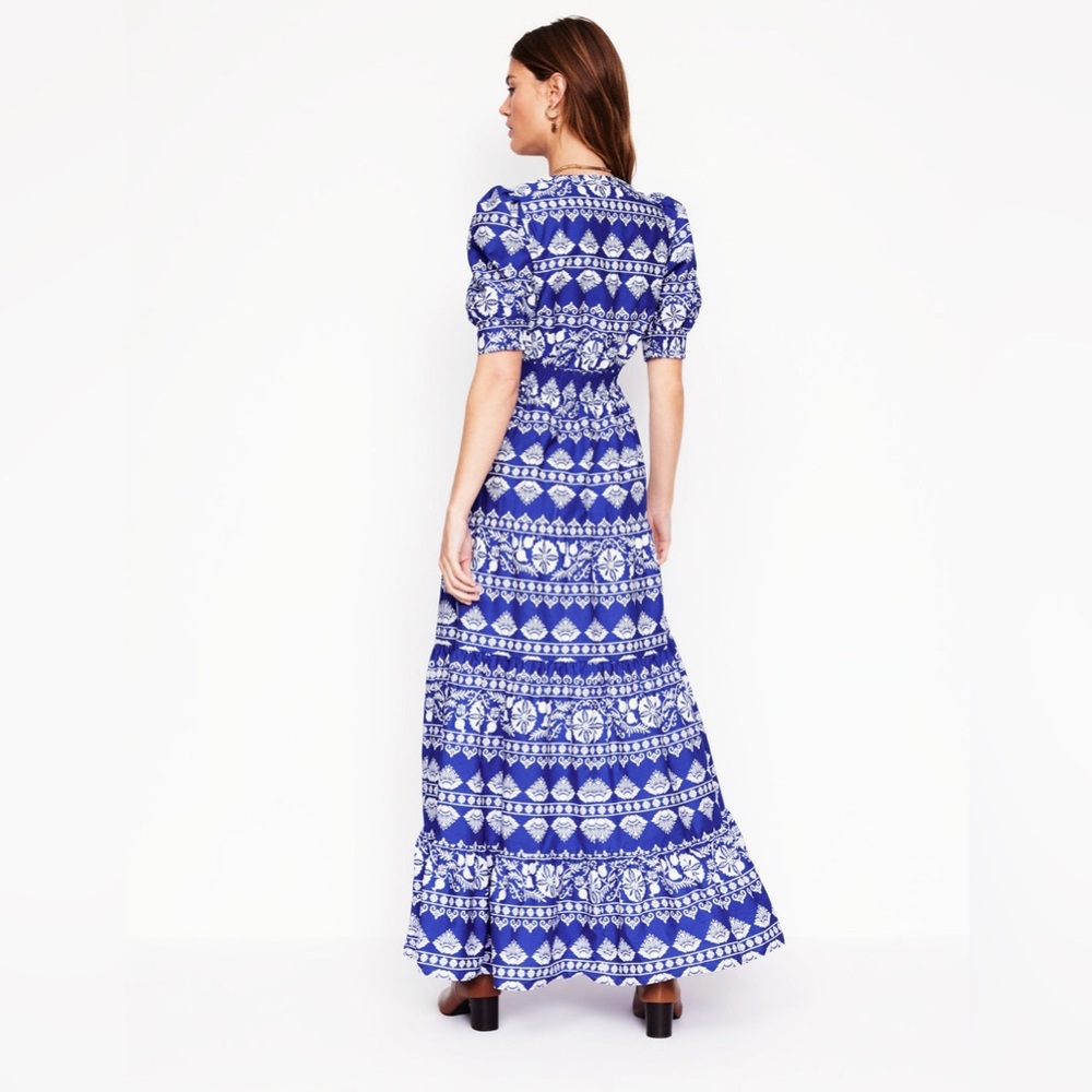 Boden Royal Blue and White Printed Maxi Dress - Picture 3 of 7